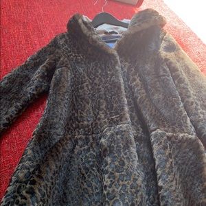 Free People Leopard dress coat